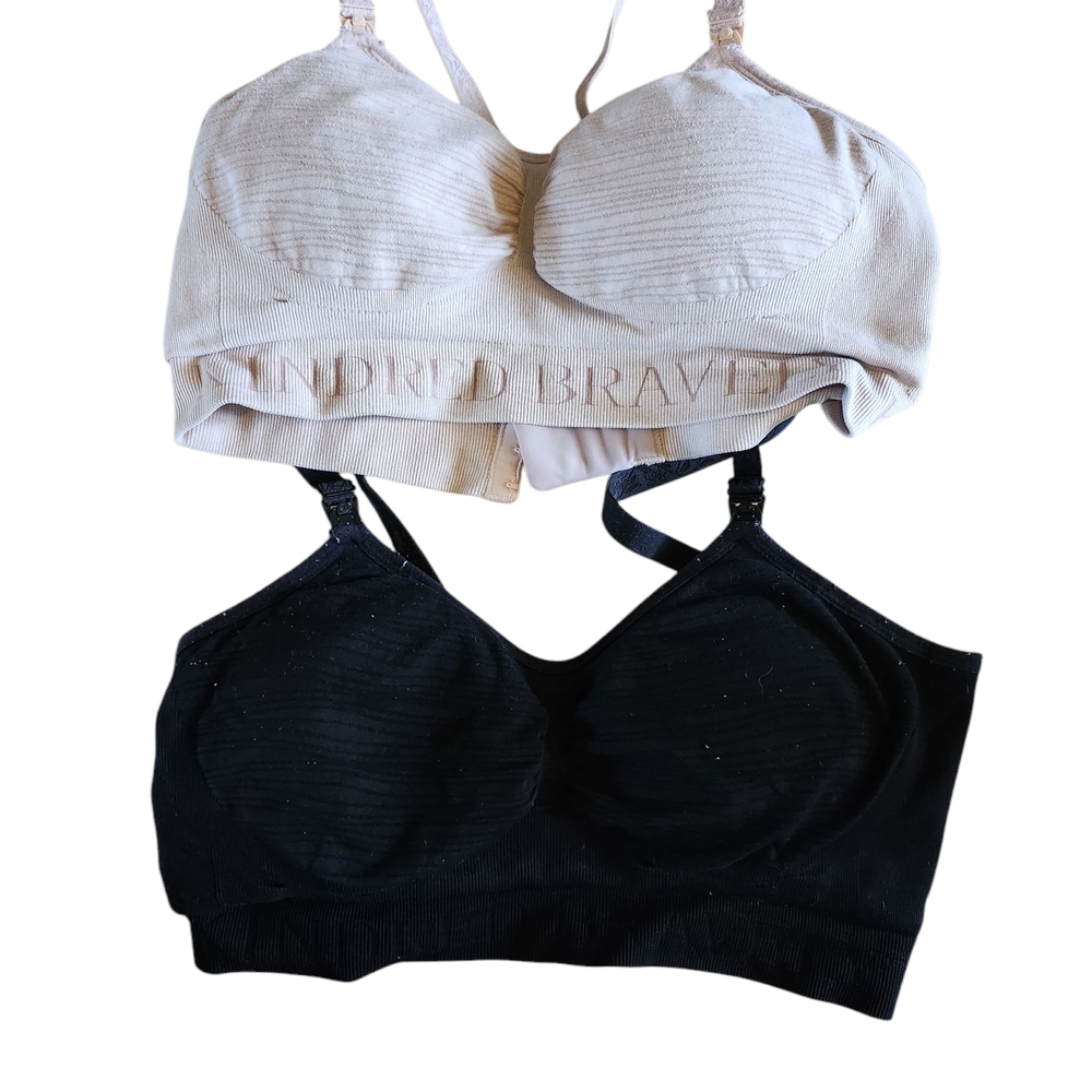 Kindred Bravely Cream and Black Bras